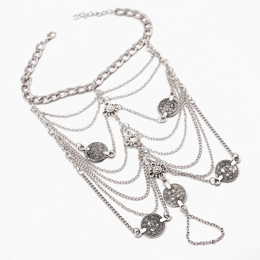 Silver Boho Anklet - Picture 2 of 6
